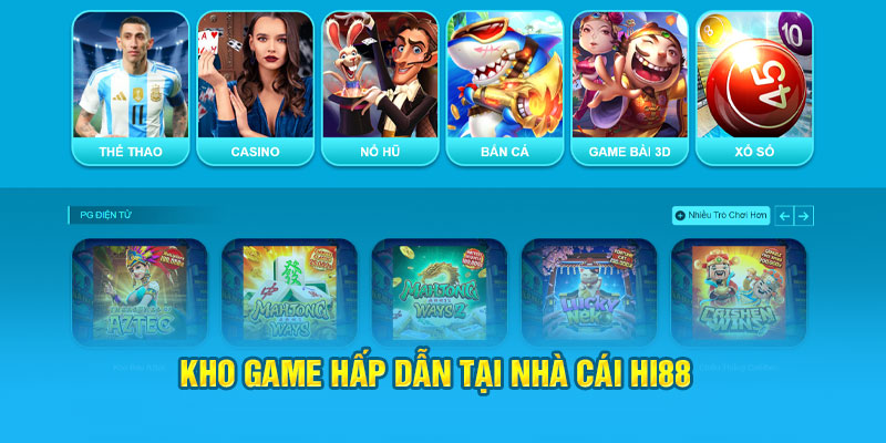 Kho game hấp dẫn tại nhà cái Hi88