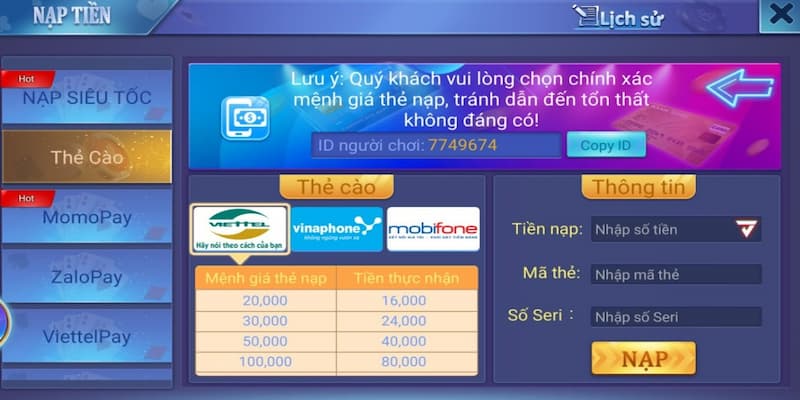 Lưu ý khi thực hiện nạp, rút tiền game bài đổi thưởng